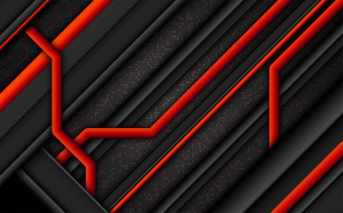 Siyah ve Kırmızı Futuristik Oyun Sancak Arkaplanı, Soyut Teknoloji Metal Ağ Arkaplanı