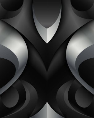 Modern Siyah ve Gümüş Metalik Biçim Soyut Geometrik Zarafet ve Lüks Şekli Arkaplan