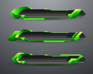 Video Ekran Yayın Sunumları için Siyah ve Yeşil Alt Üçüncü Pankartlar