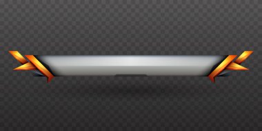 Oyun UI Tasarımları için Metalik Alt Üçüncü Oyun Arayüzü Başlık Çubuğu Şablonu