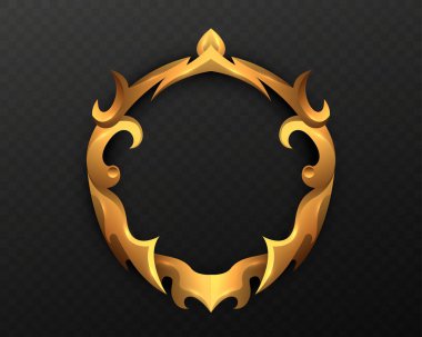 Siyah Arkaplanda Altın Soyut Vintage Çerçeve