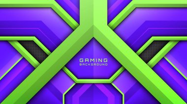 Mor ve Kireç Yeşili Soyut Oyun Arkaplanı, Esports Stream Duvar Kağıdı, Oyuncular için Dijital Arkaplan ve Canlı Flamalar