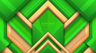 Yeşil ve Altın Soyut Oyun Arkaplanı, Oyuncular ve Dijital Tasarım için Stil Esports Teması