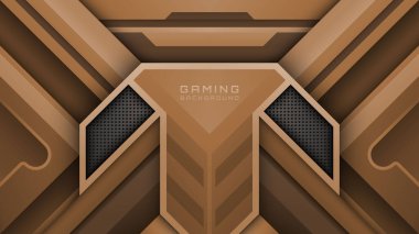 Modern Oyun Arkaplanı Kahverengi ve Bej, Soyut Esports Design, Asgari Oyuncu Duvar Kağıdı