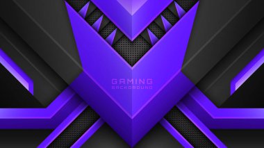 Oyuncular ve flamalar için Mor ve Siyah Çağdaş Oyun Arkaplanı, Futuristik Esports Style Arkaplanı