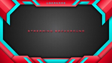 Kırmızı ve Aqua Blue 'da Soyut Akış Arkaplanı, Oyun için Modern Arkaplan, Esports, Canlı Yayın
