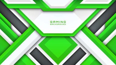 Oyuncular için Soyut Oyun Arkaplanı, Yeşil ve Beyaz Futuristik Esports Arkaplanı