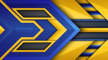 Donanma Mavi ve Sarı Oyun Arkaplanı, Esports Dijital Sancak, Futuristik Oyuncu Arkaplanı, Soyut Oyun Duvar Kağıdı