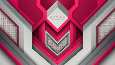 Silver and Maroon Tema Oyun Arkaplanı, Soyut Esports Banner Tasarımı