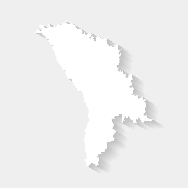 Prosta Biała Mapa Mołdawii Szarym Tle Wektor Ilustracja Plik Eps — Wektor stockowy