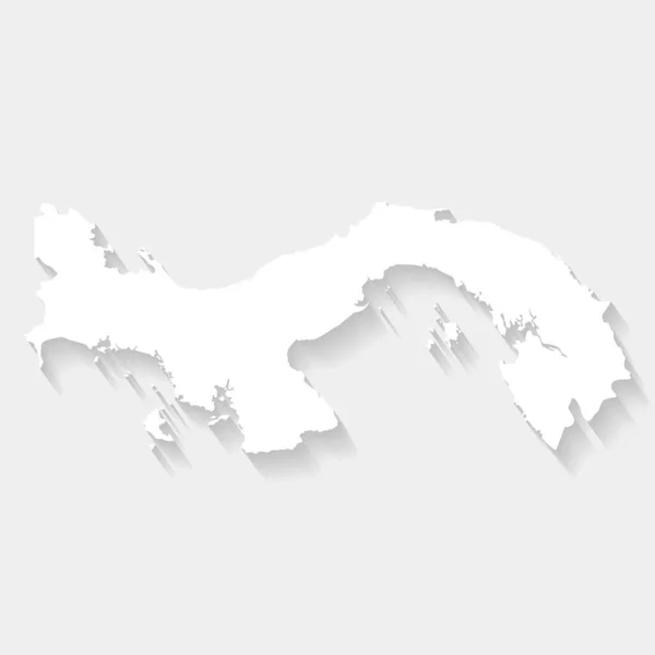 Gri Arkaplan Vektör Illüstrasyon Üzerinde Basit Beyaz Panama Haritası Dosya — Stok Vektör