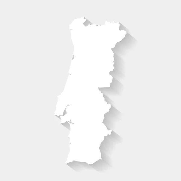 Prosta Biała Mapa Portugalii Szarym Tle Wektor Ilustracja Plik Eps — Wektor stockowy