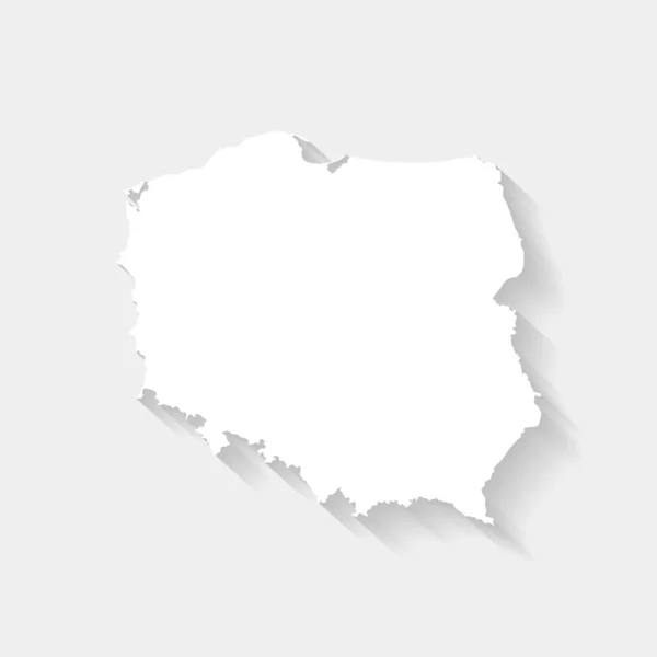 Проста Біла Польща Мапа Сірому Тлі Вектор Ілюстрації Сторінка — стоковий вектор
