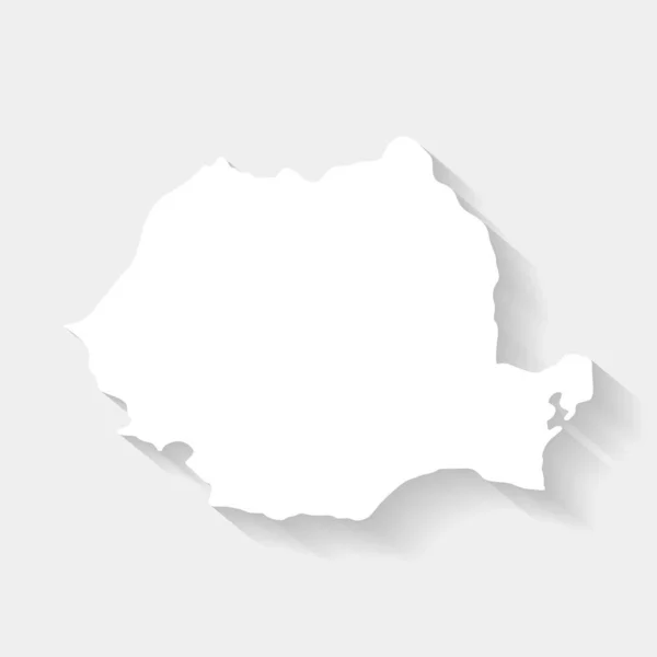 Проста Біла Карта Румунії Сірому Тлі Вектор Ілюстрація Сторінка — стоковий вектор