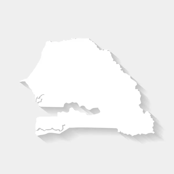 Проста Біла Карта Сенегалу Сірому Тлі Вектор Ілюстрація Сторінка — стоковий вектор