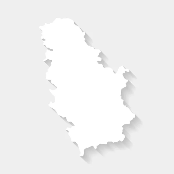 Проста Біла Сербська Карта Сірому Тлі Вектор Ілюстрація Сторінка — стоковий вектор