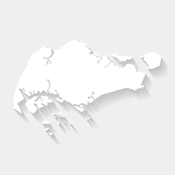 Проста Біла Карта Сінгапуру Вектора Ілюстрація Сторінка — стоковий вектор