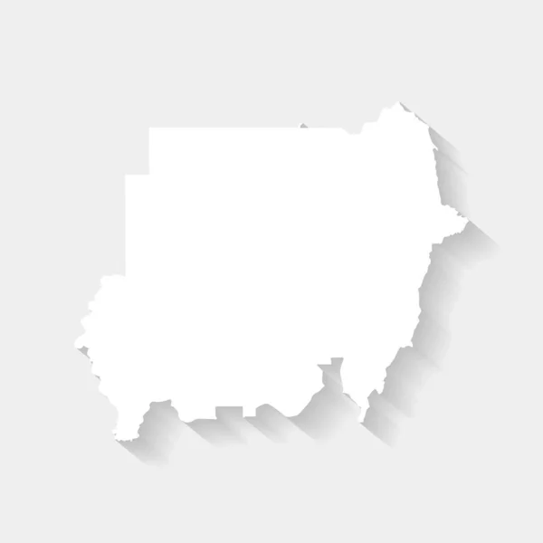 Prosta Biała Mapa Sudan Wektor Ilustracja Plik Eps — Wektor stockowy