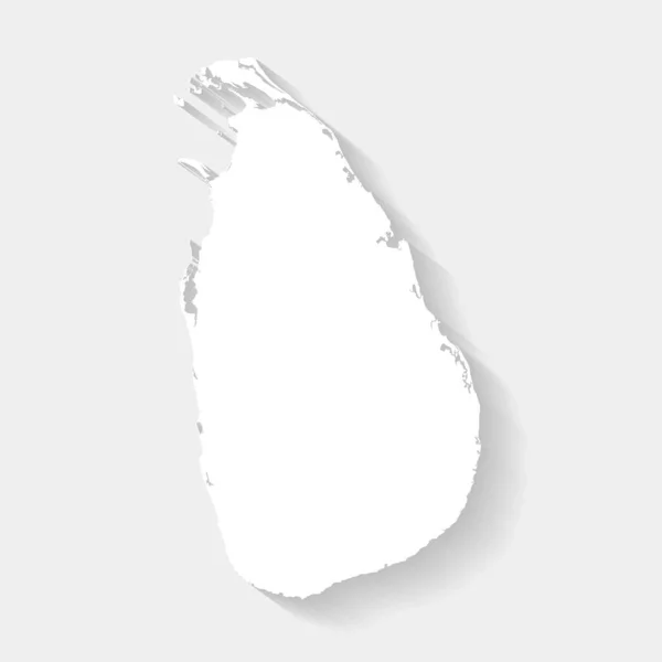 Sri Lanka Nın Basit Beyaz Haritası Vektör Illüstrasyon Dosya — Stok Vektör