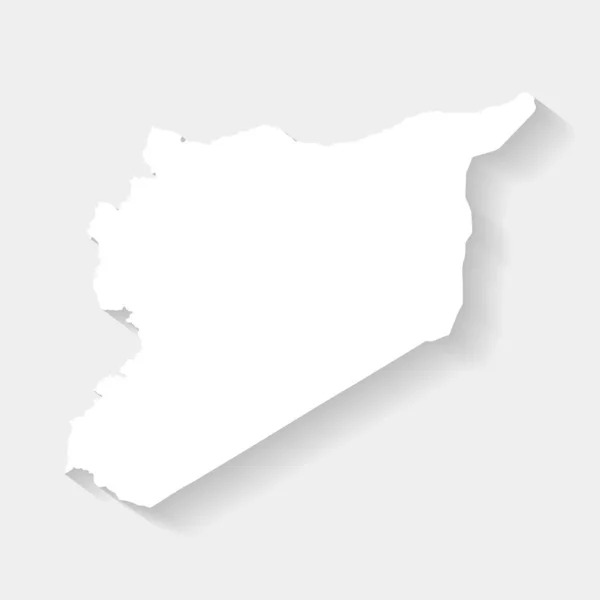 Проста Біла Сирійська Карта Сірому Тлі Вектор Ілюстрація Сторінка — стоковий вектор