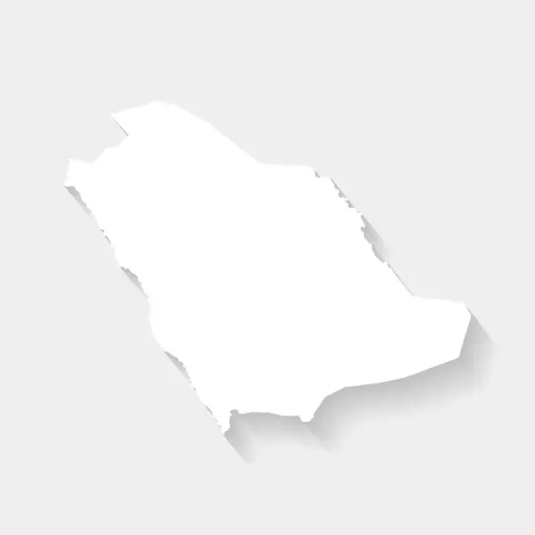 Gri Arkaplan Vektör Illüstrasyon Üzerinde Basit Beyaz Suudi Arabistan Haritası — Stok Vektör