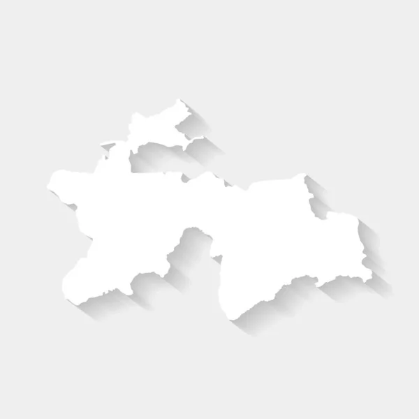 Проста Біла Карта Таджикистану Сірому Тлі Вектор Ілюстрації Сторінка — стоковий вектор