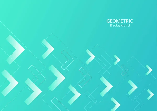 Abstrakte Geometrie Auf Türkisfarbenem Hintergrund Gestalten Sie Elemente Mit Pfeilformen — Stockvektor