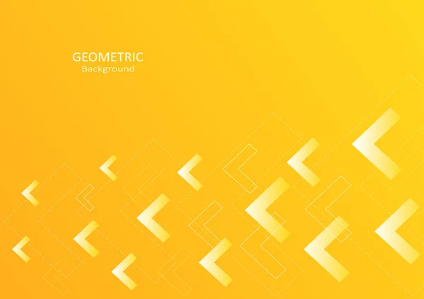 Resumen Geométrico Sobre Fondo Gradiente Amarillo Elementos Diseño Con Formas — Vector de stock