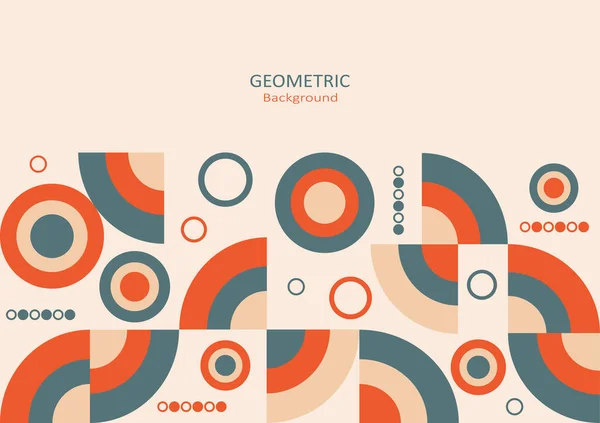 Fondo Abstracto Geométrico Elementos Diseño Con Formas Círculo Semicírculo Copia — Archivo Imágenes Vectoriales