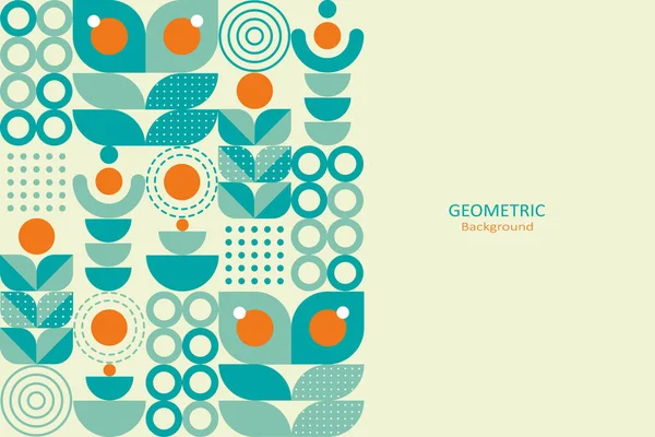 Geometrikus Absztrakt Háttér Lapos Design Mozaik Egyszerű Alakú Körök Félkör — Stock Vector