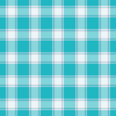 Tekstil bebek ve çocuk tasarımı için turkuaz pembe ve beyaz desenli kusursuz ekoseli desenler. Tartan desenli kumaş izi için grafik arkaplan. Vektör illüstrasyonu.