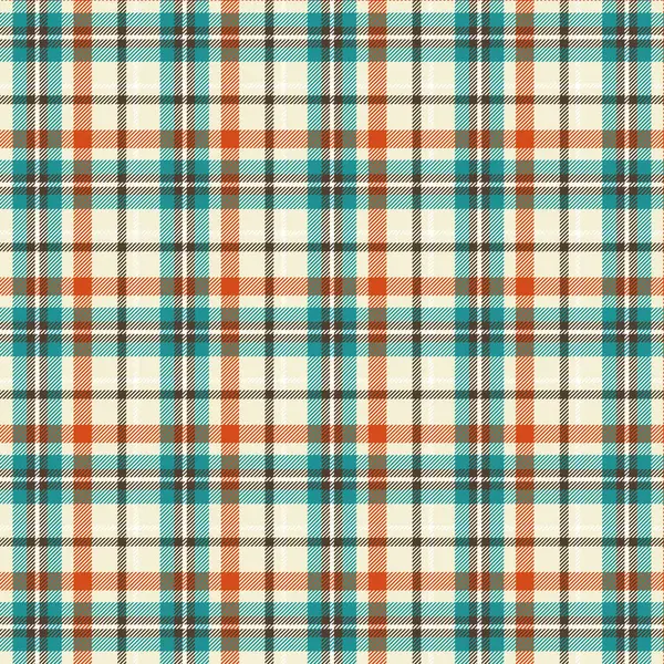 stock vector Seamless plaid patterns in green orange brown and beige for textile design. Tartan plaid pattern with square-shaped graphic background for a fabric print. Vector illustration.
