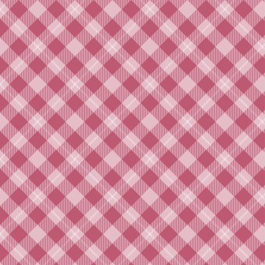 Pembe ve açık pembe renkli, beyaz çizgileri olan kusursuz ekoseli desen. Tasarım, kesişen çizgilerden oluşuyor. Elmas şekilleri ve kareler oluşturuyor. Klasik bir tartan görünümü yaratıyor..
