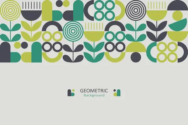 Çemberler, yarım daireler, çizgiler ve yaprak benzeri şekillerin geometrik desenleri. Gölgeler yeşil, deniz mavisi, sarı, siyah ve beyazdır. Tasarım modern, minimalist ve doğadan esinlenilmiş..