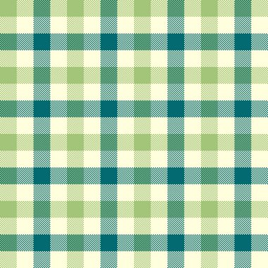 Donmuş, krem rengi ve açık yeşil renkli ekose desenli bir kumaş. Tasarım, genellikle tekstil ve modada kullanılan klasik, simetrik bir ızgara oluşturarak kesişen çizgiler ve kareler içerir..