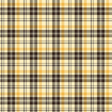 Koyu kahverengi, bej, krem ve hardal sarısı tonlarıyla kesişen klasik ekoseli desenler sıcak ve geleneksel bir tekstil tasarımı yaratıyor..