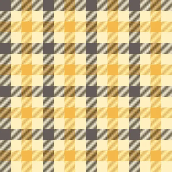 Krem, sarı ve koyu kahverengi karelerden oluşan, tekstil ve arka planlar için uygun, temiz, geometrik stile sahip, kusursuz ekoseli desen..