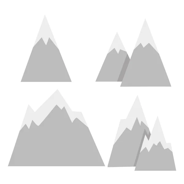 Ensemble Différentes Montagnes Grises — Image vectorielle