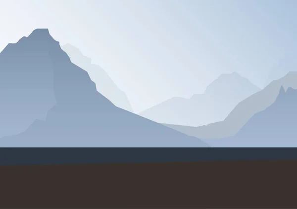 Les Chaînes Montagnes Bleues Bleues Dans Paysage — Image vectorielle