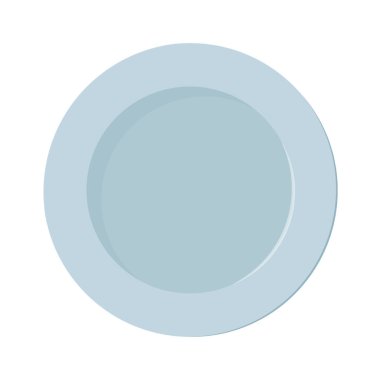 Büyük mavi yuvarlak boş tabak.