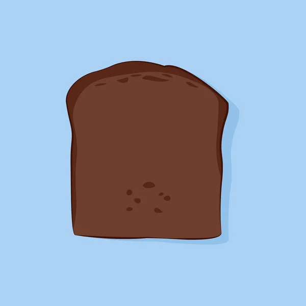 Snijd Vierkant Bruin Smakelijk Brood — Stockvector