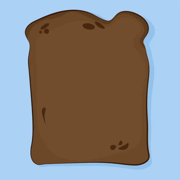 Rectangular Piece Dark Brown Bread — Stock Vector
