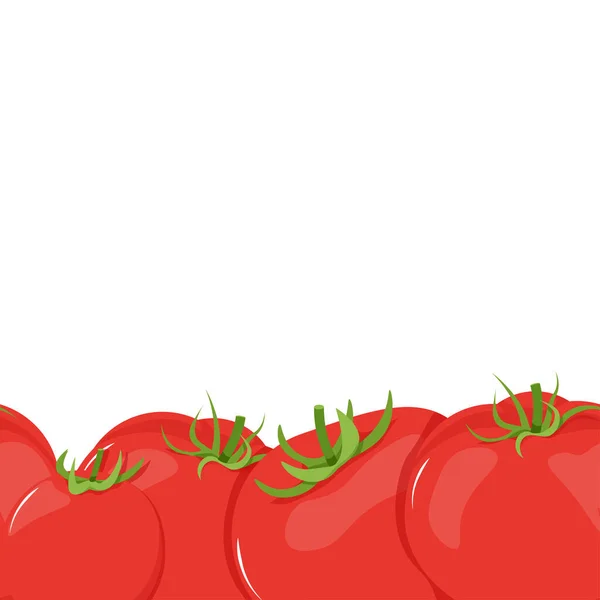Sömlös Gräns För Röda Tomater — Stock vektor