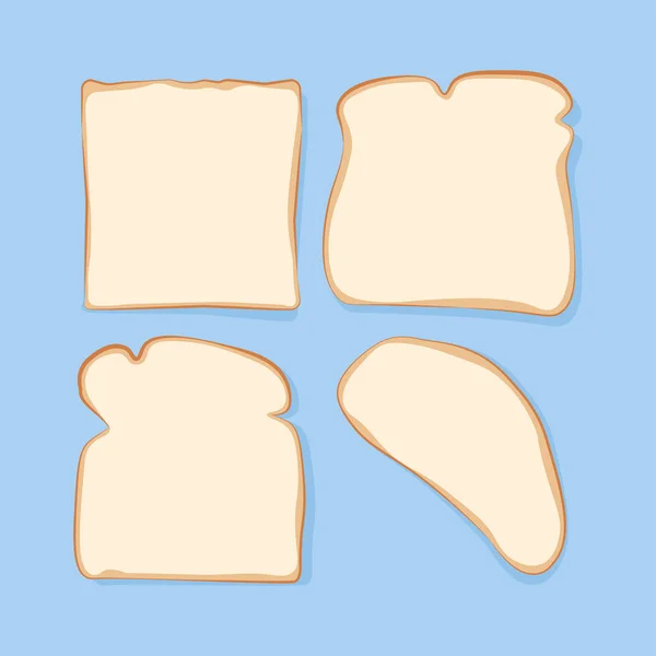 Set Different Shape Toast Bread — Stock Vector