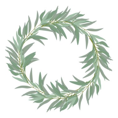 Çember şeklinde örülmüş zeytin dalları çelengi