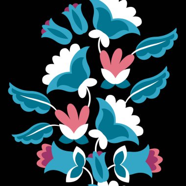 İşlemesiz sınır için Etnik Meksika çiçekleri