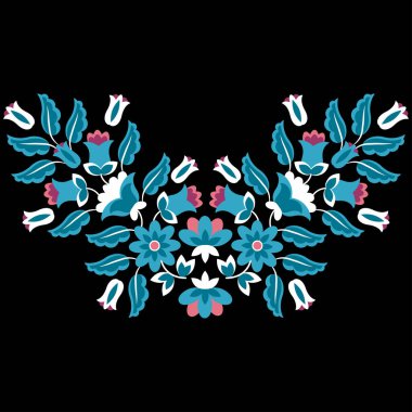 Simetrik çiçek düzenleme Meksikalı etnik nakış