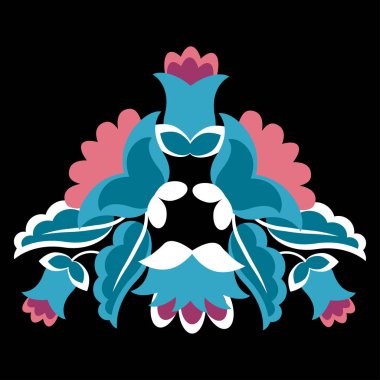 Simetrik çiçek nakışı Meksika etnik kültürü