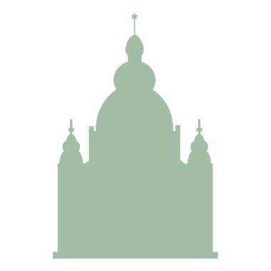 Bir Yahudi sinagogunun yumuşak yeşil silueti