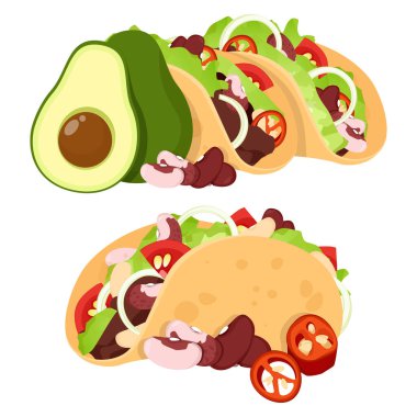 Meksika tacoları seti.